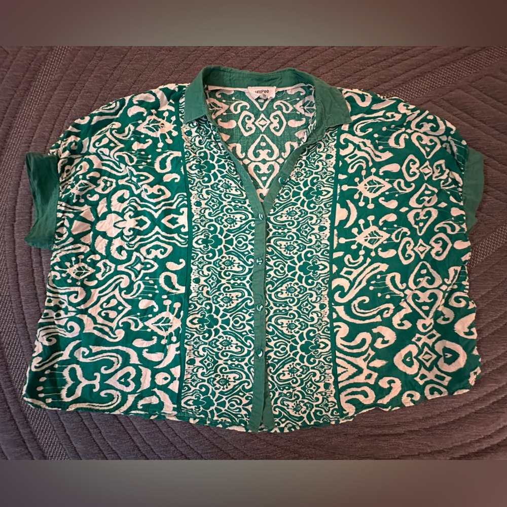 Umgee Oversized Button Front Top